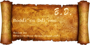 Bodócs Dénes névjegykártya