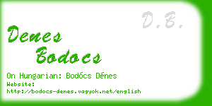 denes bodocs business card