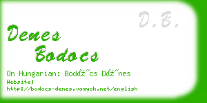 denes bodocs business card